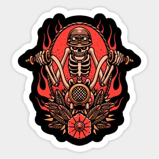 hell biker tattoo Sticker